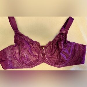 Elegant Purple Lace Bra curvy couture 1207E